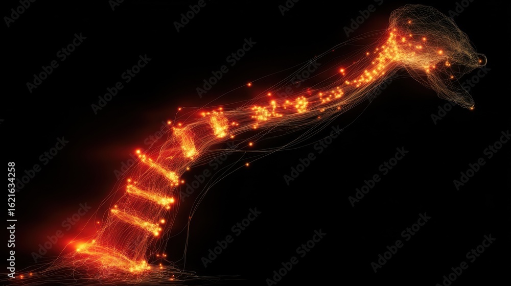 Poster dynamic visualization of neural impulses moving through a reflex arc triggering instantaneous muscle
