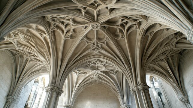 Intricate Gothic Ceiling Architecture: A Masterpiece of Medieval Design