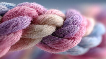 Twisted pastel textile photographed in close-u