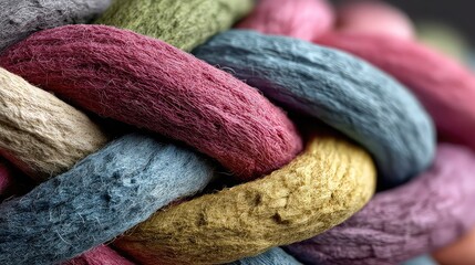 Twisted pastel textile photographed in close-u 