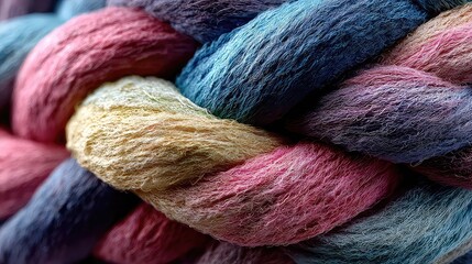 Twisted pastel textile photographed in close-u 