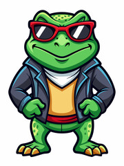 Obraz premium colorful illustration of a cartoon frog mascot