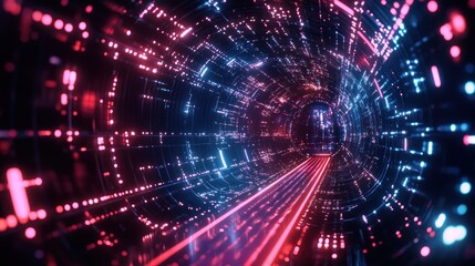 Digital glowing tunnel