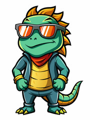 colorful illustration of a lizard mascot