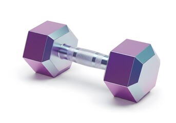 Geometric dumbbell illustration isolated on a clean surface, fitness and workout concept