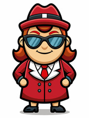 Obraz premium colorful illustration of a mafia woman mascot