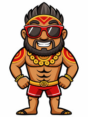colorful illustration of a maori man mascot