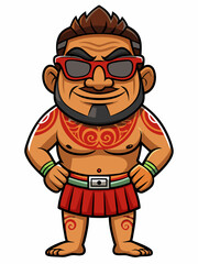 colorful illustration of a maori man mascot