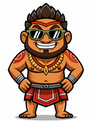 colorful illustration of a maori man mascot