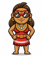 colorful illustration of a maori woman mascot