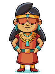 colorful illustration of a mayan woman mascot