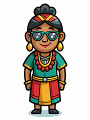 colorful illustration of a mayan woman mascot