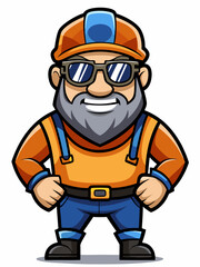 Obraz premium colorful illustration of a miner man mascot