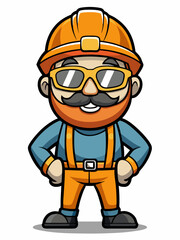 colorful illustration of a miner man mascot