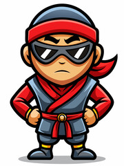 colorful illustration of a ninja man mascot