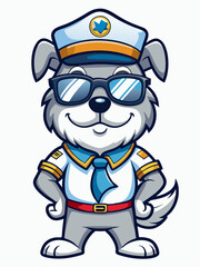 colorful illustration of a sailor dog mascot