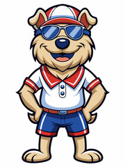 colorful illustration of a sailor dog mascot
