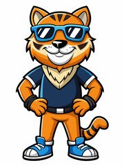 Obraz premium colorful illustration of a sailor tiger mascot