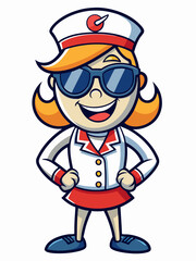 colorful illustration of a sailor woman mascot
