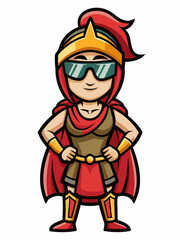 colorful illustration of a spartan woman mascot