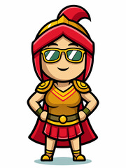 colorful illustration of a spartan woman mascot