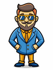 colorful illustration of a tailor man mascot