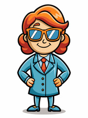 colorful illustration of a tailor woman mascot