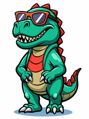 colorful illustration of a t-rex mascot