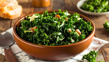 Fresh kale salad in a bowl