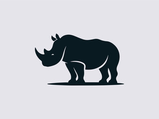 Obraz premium Strong rhino head vector logo with tribal patterns for athletic team mascot and sports branding