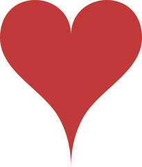 Heart Silhouette Icon: SVG Red Love Symbol Clipart on Transparent Background