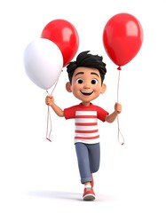 A cheerful elderly man in a vest and glasses holding a laptop and a coffee cup, depicted as a 3D cartoon character on a white background.