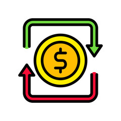 Cash Flow lineal color icon