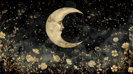 Gothic Crescent Moon T-Shirt Design/ゴシック三日月のTシャツデザイン3