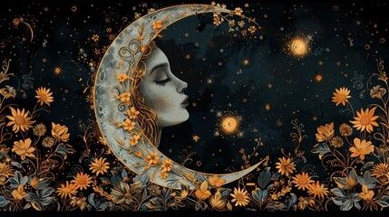 Gothic Crescent Moon T-Shirt Design/ゴシック三日月のTシャツデザイン8