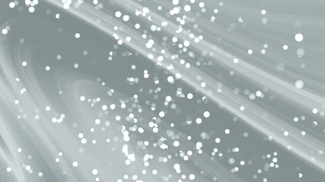 Oceanic Grey Tones  Elegant silver background with sparkling bokeh circles and flowing light streaks in a seamless loop animation