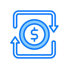 Cash Flow blue icon 