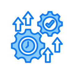 Efficiency blue icon 