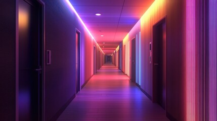 Colorful led hallway