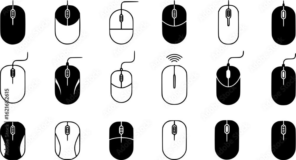 Aufkleber computer mouse icon vector set. pc mouse illustration sign collection. mouse symbol. device web icon