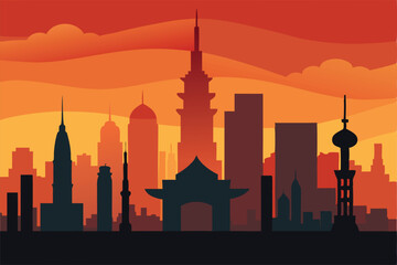 Obraz premium istanbul skyline at sunset