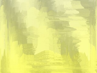 Abstract yellow and green textured background with brushstrokes
