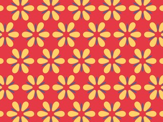 Seamless red and yellow floral pattern, perfect for vibrant and cheerful designs.