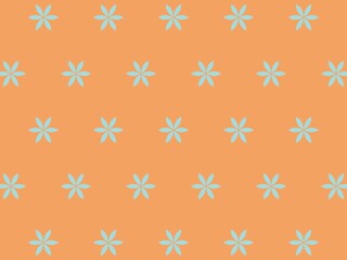 Seamless peach and light blue floral pattern, perfect for summer-themed designs.