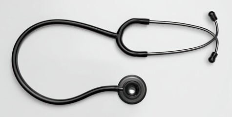 Black stethoscope on a white surface