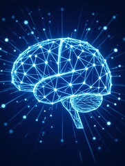 Connected Mind: A visually arresting representation of the human brain, rendered in intricate, glowing lines and interconnected nodes.