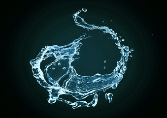 抽象的な青い水しぶきの3dイラスト