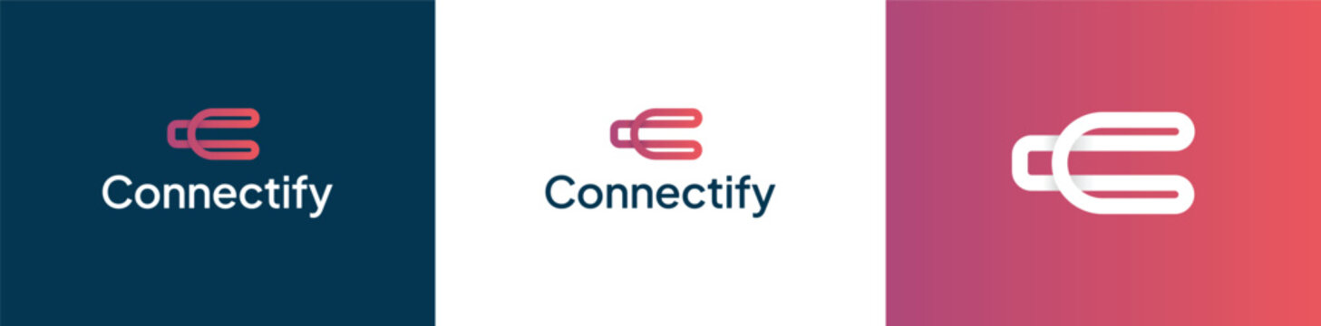 Connectify Modern Logo Design Concepts for Network and Connection Businesses