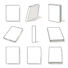 View floating icon vector cover mockup minimal front paperback book angled top