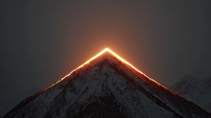 Sunrise apex of snow-capped mountain